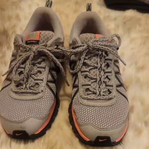 Nike Women's Grey and Coral Trail Ridge 2 Running Shoes